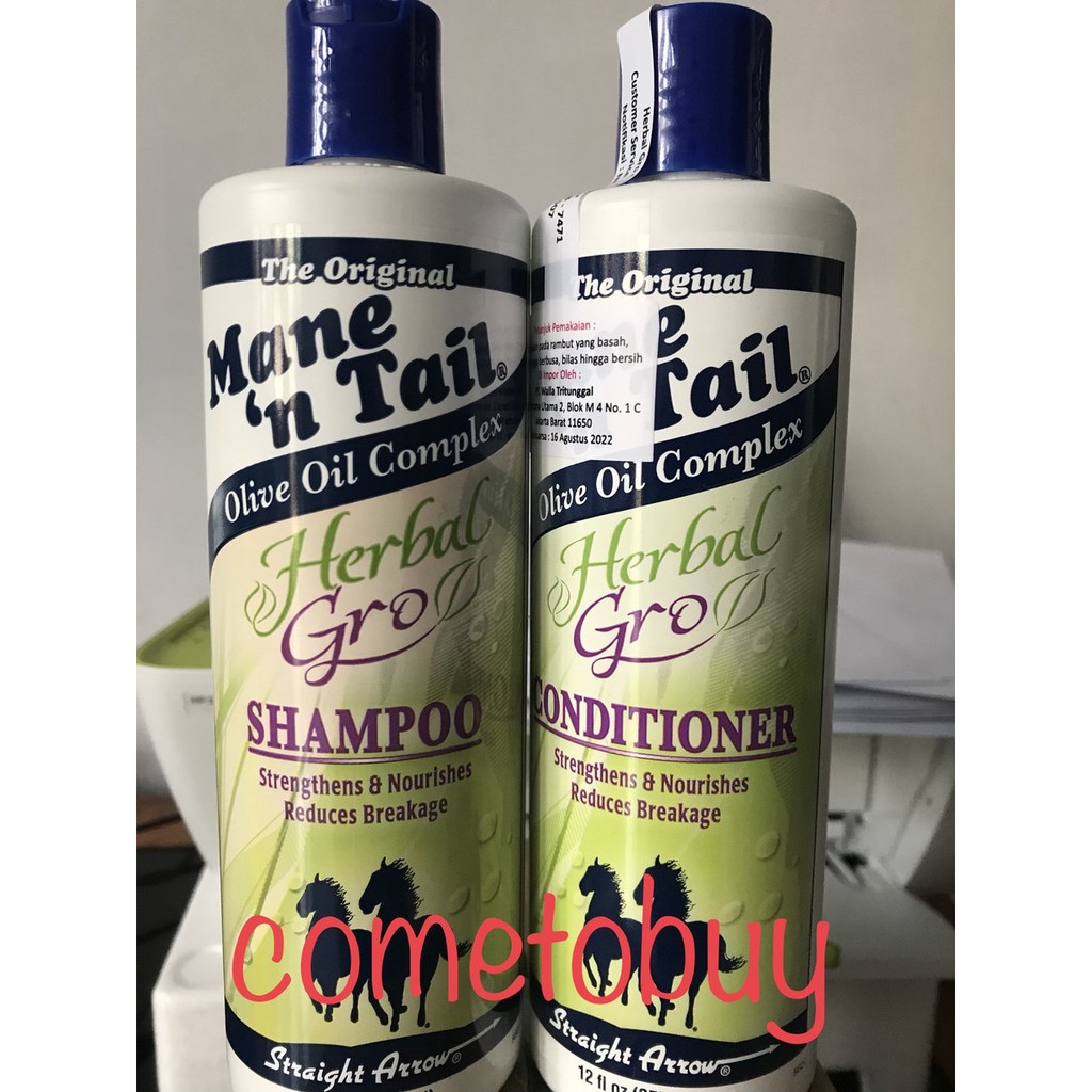 MANE N TAIL SHAMPOO / CONDITIONER HERBAL GRO 355ML SHAMPO KUDA ASLI