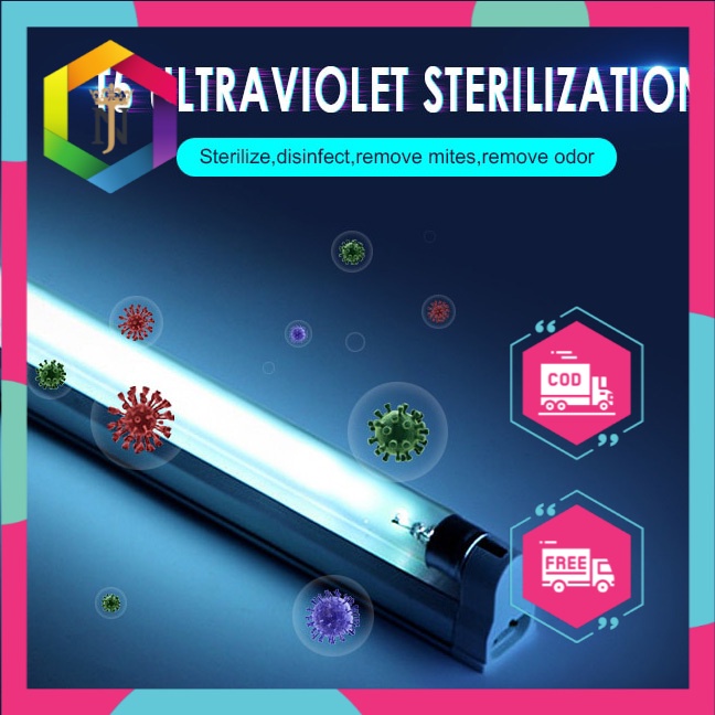 

Lcamaw Lampu UV Ultraviolet Sterilizer Virus Bakteri Tungau Germicidal 8W - JP-T5-UV - White