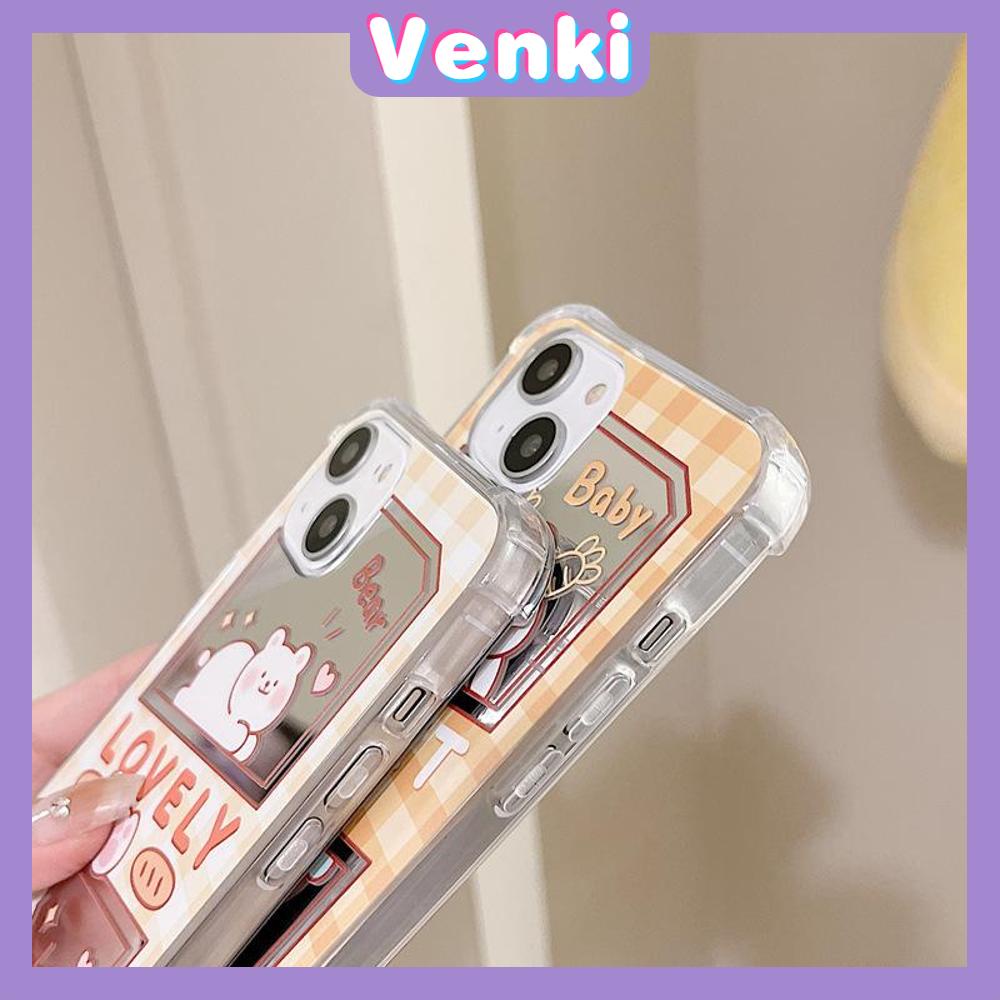 iPhone Case Acrylic Luxury Makeup Mirror Airbag Shockproof Protection Camera Cartoon Bear Cute Compatible For iPhone 11 iPhone 13 Pro Max iPhone 12 Pro Max iPhone 7Plus iPhone xr