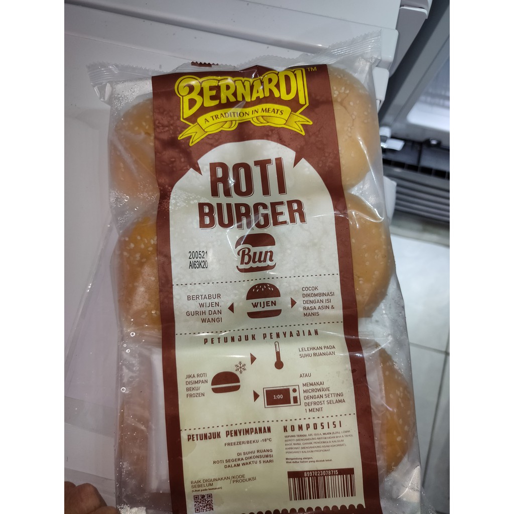 

roti burger bun bernardi polos dan wijen isi 6 pcs