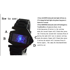 Airplane Watch ( Jam Tangan LED model Pesawat )