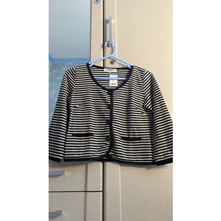 cardigan gemoy crop belang belang wanita