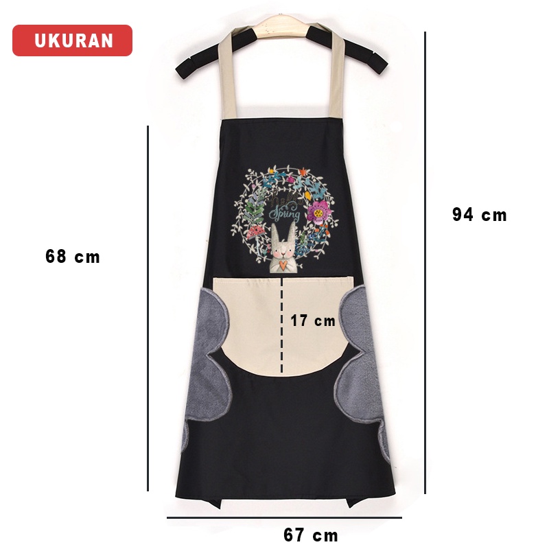 HomiHomi Celemek Apron Masak Waterproof Kain Dapur Motif Karakter - CM006