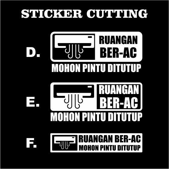 Sticker Cutting Pintu/Dinding Ruangan Ber Ac Tutup Kembali