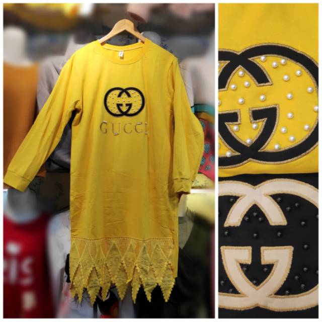 Tunik remaja wanita motif bordir renda import