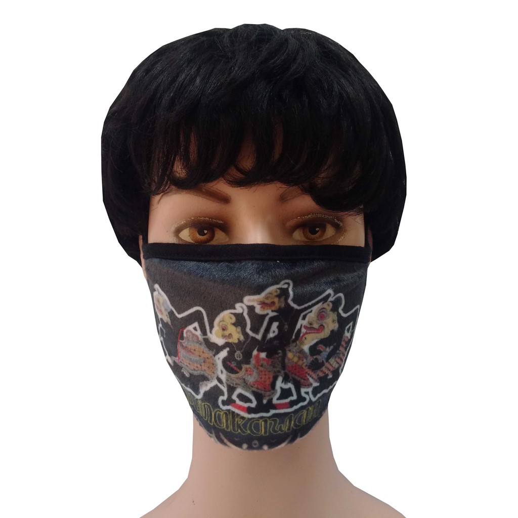 Jual Masker Kain Lapis Ply Katun Wayang Punokawan Masker Kain