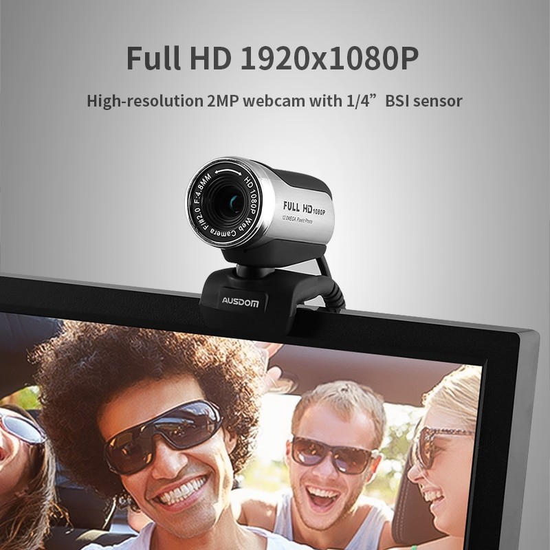 Webcam AUSDOM  12MP Hd 1080P 10-30 fps AW615