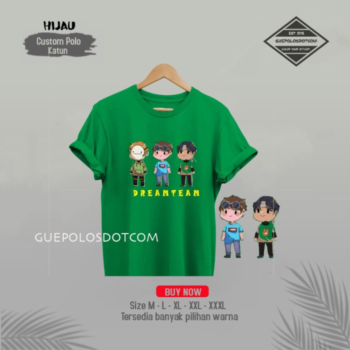 BAJU ROBLOX- KAOS DREAM SMP ANIME - TSHIRT DREAM SMP MEMBER MINECRAFT - HIJAU FUJI, 2 -RADSHA CLOTH