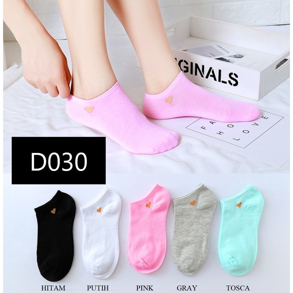 Swopply D030 D040 D050 Kaos Kaki Motif Love dan Beruang Wanita Kaos Kaki Pendek Korea   Short Socks