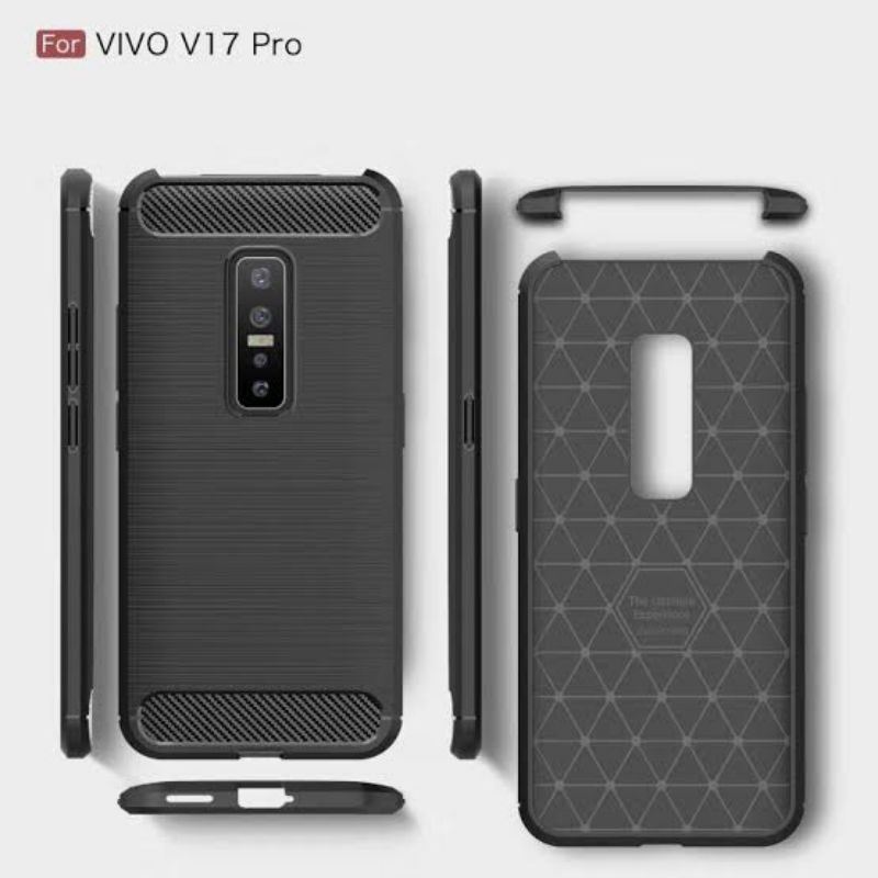 SoftCase Vivo V17 Pro Ipaky Fiber Carbon Black-Series