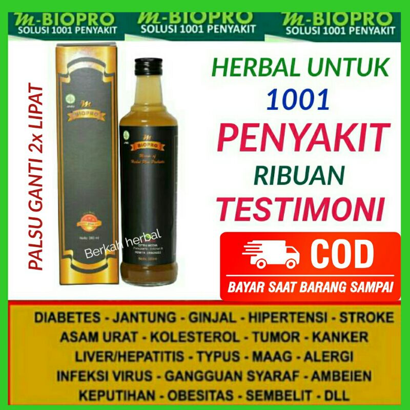 M biopro Asli Obat Herbal Jantung -Ginjal - Diabetes - Asam Urat - Reumatik