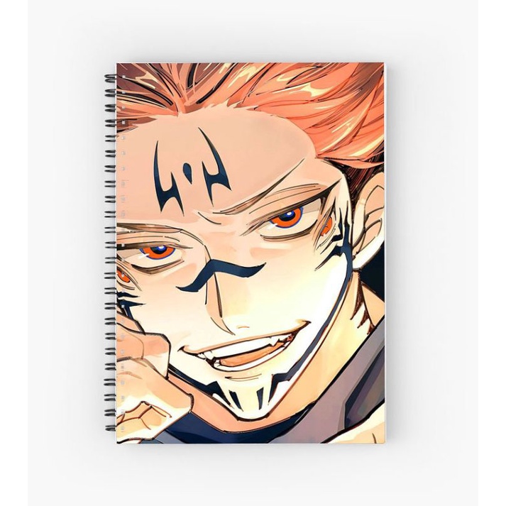 

notebook Jurnal custom anime Jujutsu Kaisen Sukuna full cover ukuran A5 softcover