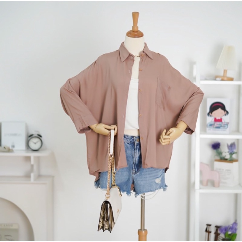 GFS  KORA RAYON DIAMOND OVERSIZE XXL LONG SHIRT