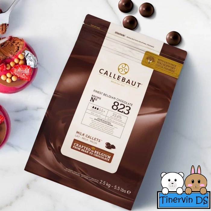 

CALLEBAUT Milk Chocolate 823 Couverture 33,6% - Kemasan 500gr