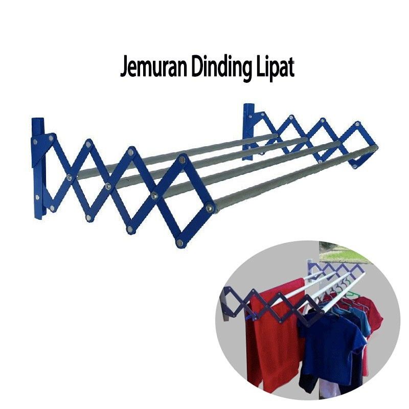 Jemuran Dinding Lipat Alluminium Hanger Gantungan Rak Baju Fortable