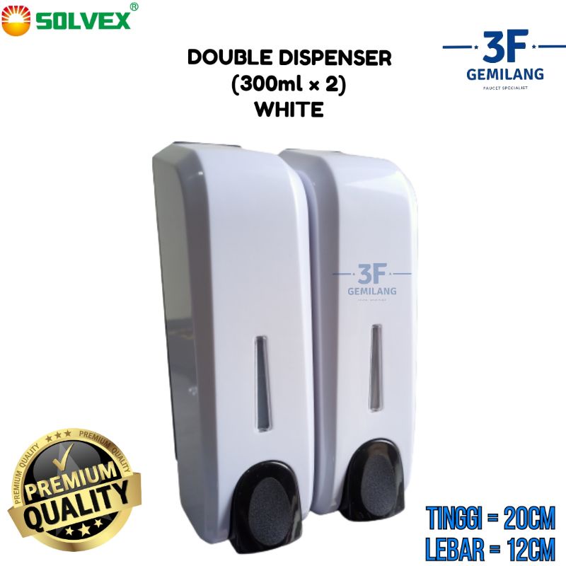 Solvex - SOAP DISPENSER DOUBLE - Tempat Sabun Cair - PREMIUM QUALITY