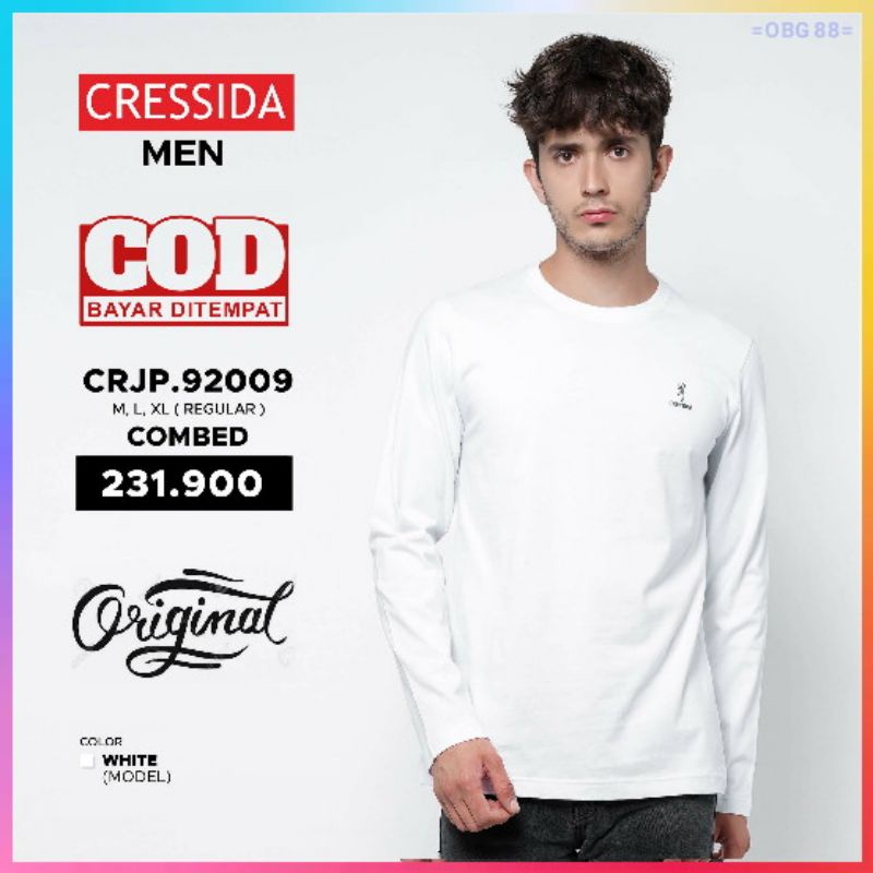 Baju kaos lengan panjang pria Cressida original Kaos ori Cresida Kaos cressida pria CRJP.92009 MEN