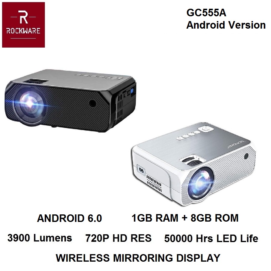 ROCKWARE RW-GC555A Android 1080P LED Projector 3900 Lumens Alt CL770