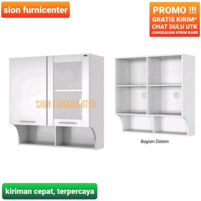 lemari atas dapur / kabinet atas dapur 2 pintu / lemari atas pantry 2 pintu minimalis / rak atas dap