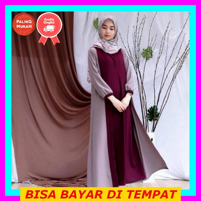 Gamis Brukat Anak Usia 9-10 Tahun Bahan Brukat Malika Mix Moscrepe Gamis Kondangan Anak Gamis Anak U