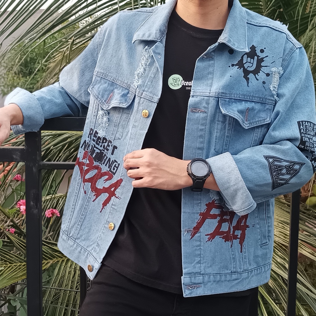 Jaket Jeans Pria Street Wear Denim Jacket Distro Cowok