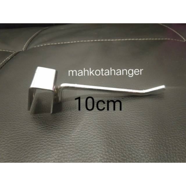 Single Hook besi chrome pipa kotak 10cm gantungan display