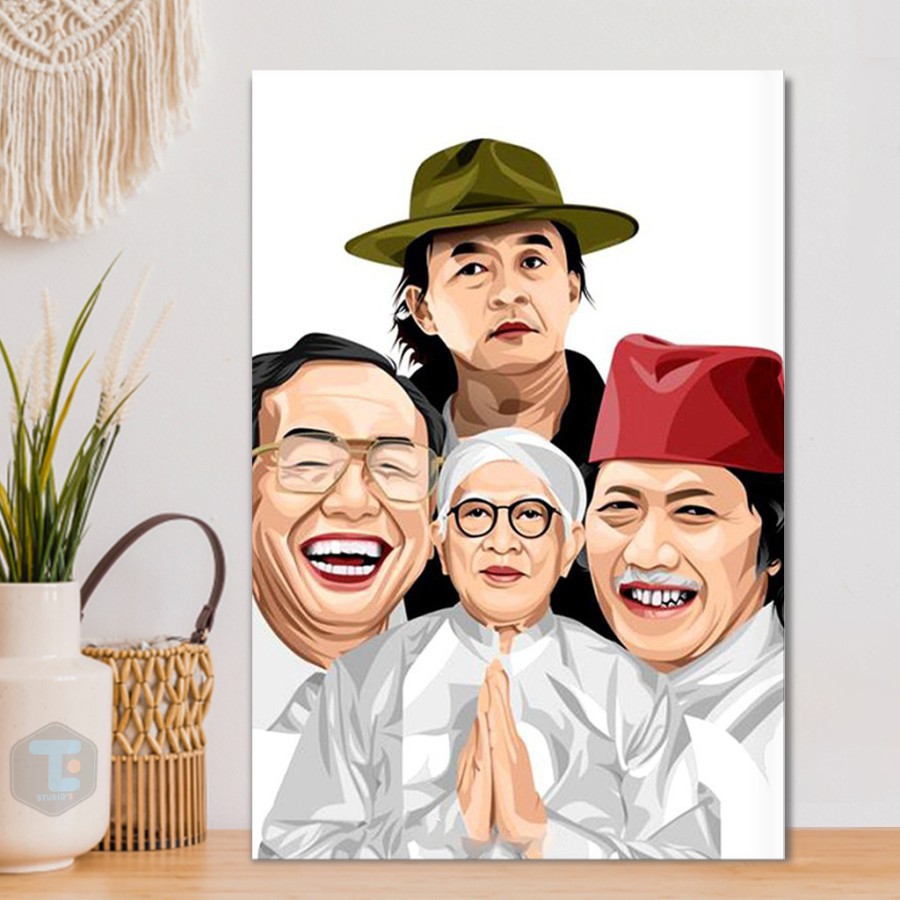 Hiasan Dinding Punokawan Reborn Poster Maiyah Gus Mus Sujiwo Tejo Cak Nun Gusdur Wall Decor Milenial