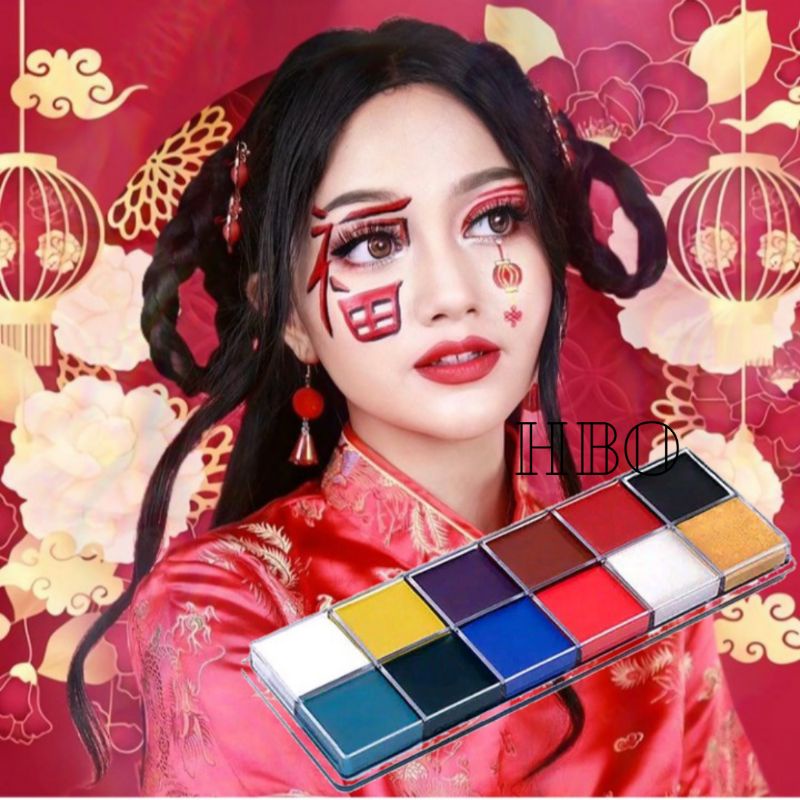 ❤ HBO ❤ FACE PALETTE 12 COLORS FACE PAINTING FACE PAINT BODY PAINT BODY PAINTING FACEPAINTING FACEPA