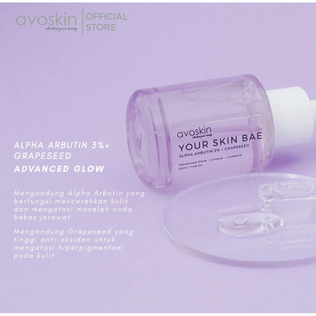 Avoskin Your Skin Bae Alpha Arbutin 3% + Grapeseed Serum 30ml