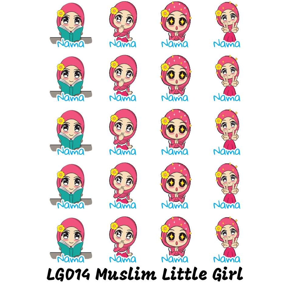 

Sticker Nama Cutting Label Waterproof Tahan Air Little Girl 14 (LG014)