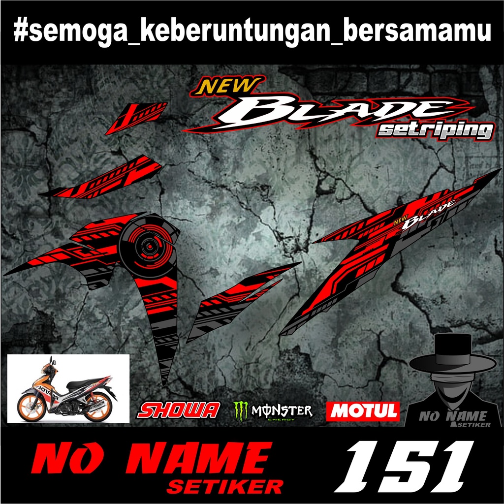 Striping Blade 125 Fi (151) Variasi Stiker Sticker Skotlet Motor Body Lis Semifull