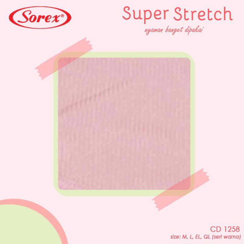 6 PCS/ Setengah Lusin Sorex CD Wanita Basic 1258 Super Stretch Midi