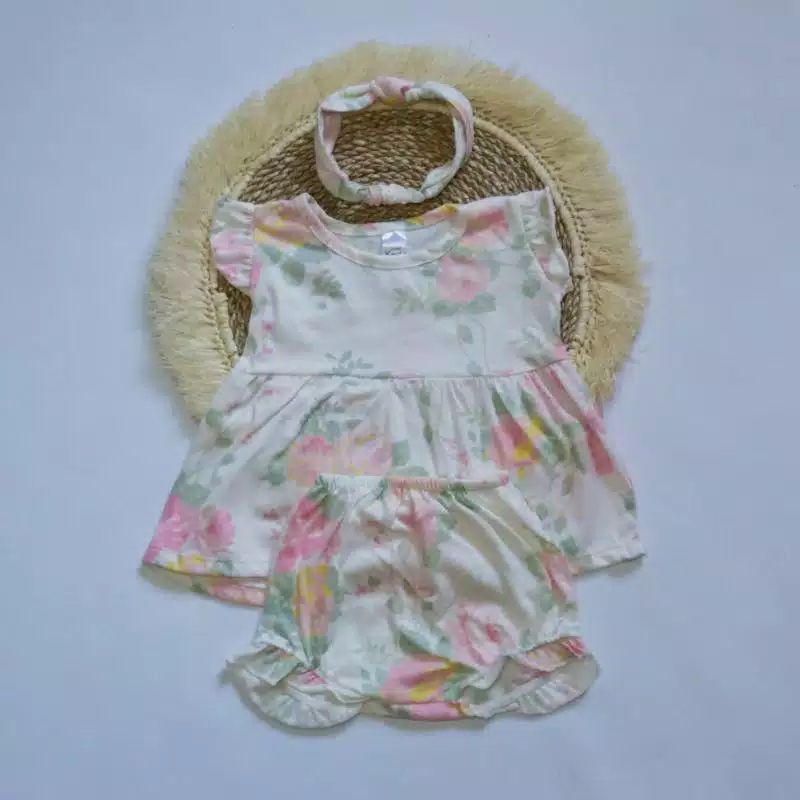 Setelan Baby Olive Plus Bandana