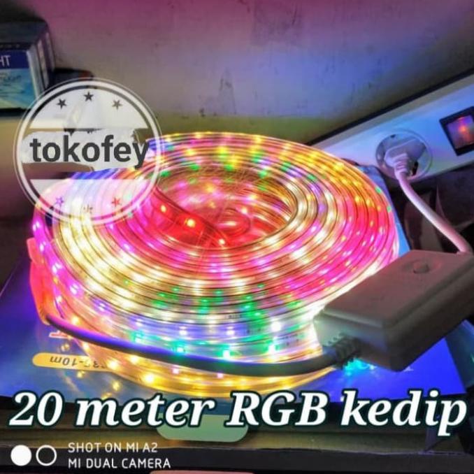 lampu hias led strip lampu selang RGB warna warni kedip kedip 20 meter