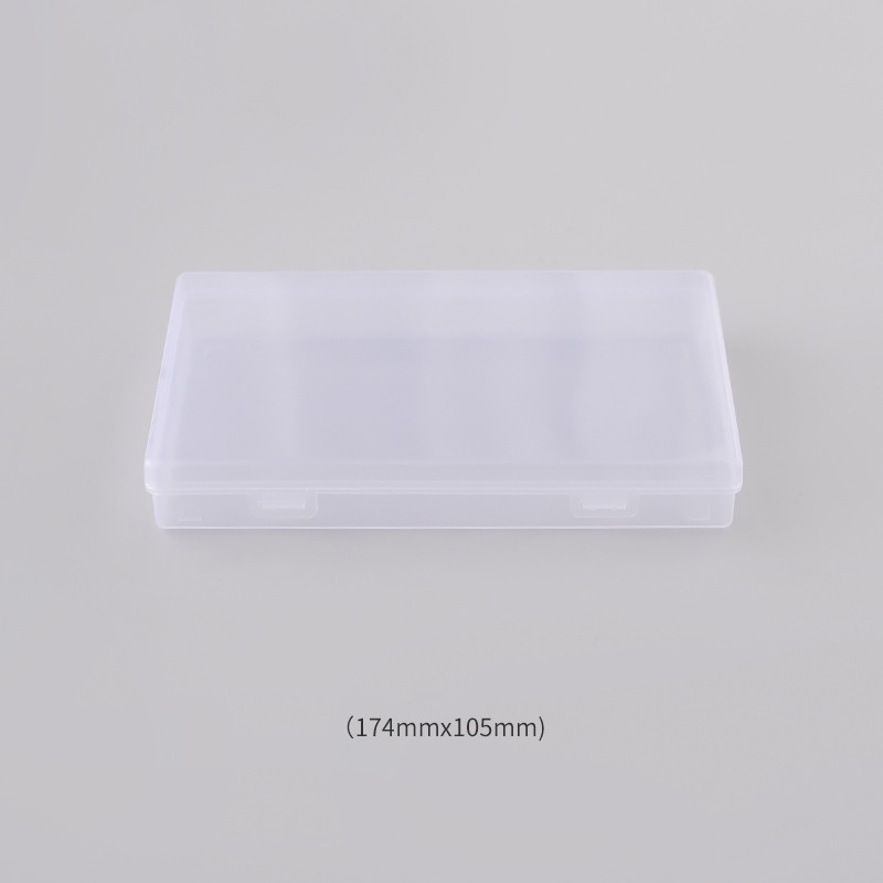 [Portable Clamshell Square Clear Plastic Desktop Sorting Storage Box] [Multifunctional Transparent Simple Desk Pencil Case Label Organizer Box ]