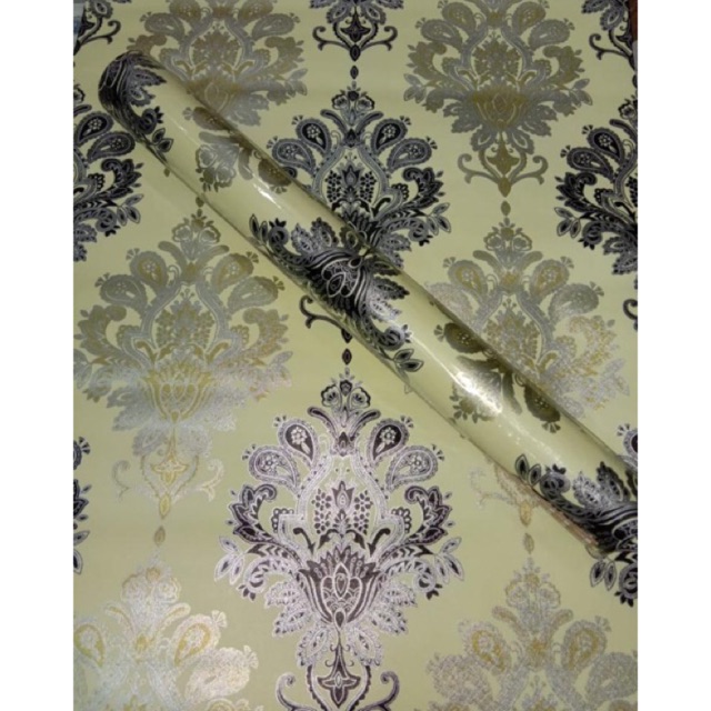  Wallpaper  Dinding Wallpaper  Sticker Batik  Hitam  Kuning 