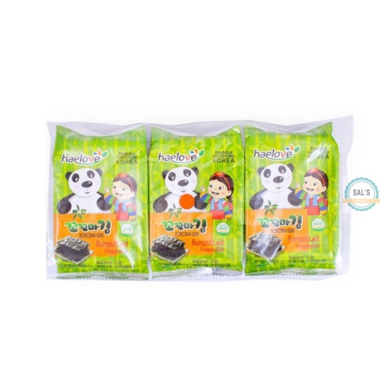 

Rumput Laut Haelove Kokoma Gim Manjun 3x4,5 gr Nori Seaweed Korea