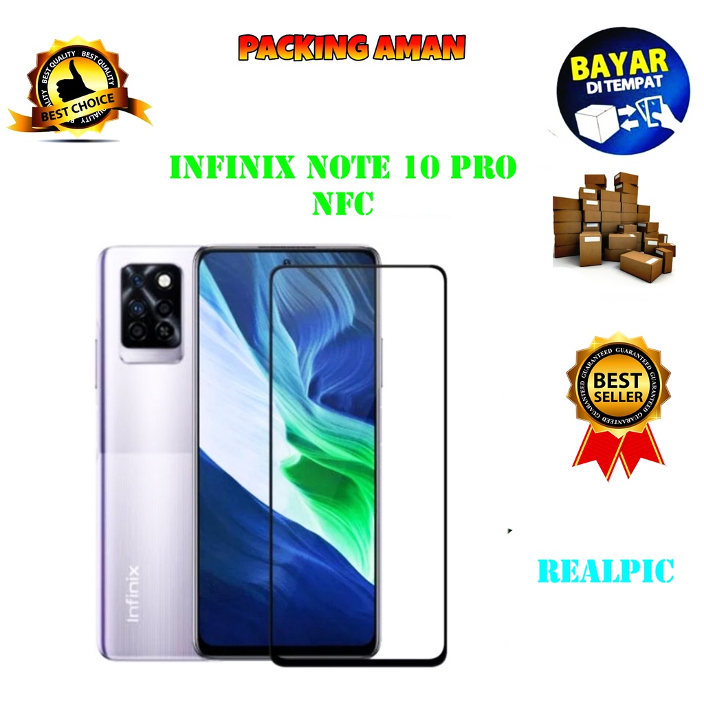 Tempered Glass Infinix Note 10 Pro NFC Full Cover / Full Screen Protector Anti Gores