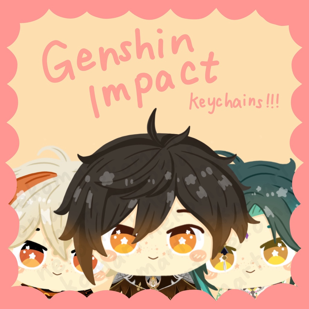 Genshin Impact keychains | Gantungan kunci anime genshin zhongli xiao kazuha childe ayaka
