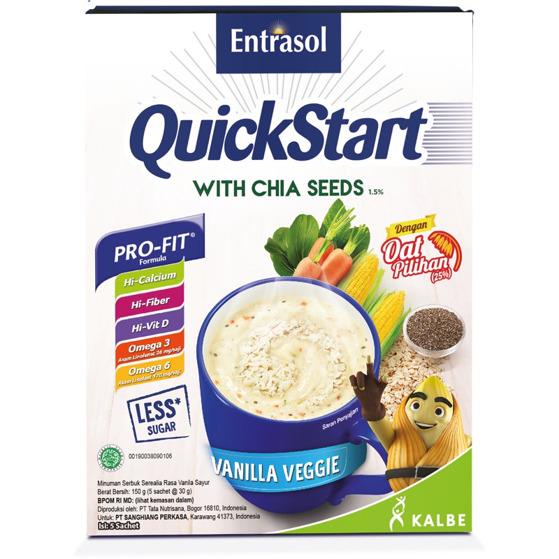 

Entrasol Quick Start Minuman Sereal Vanila Veggie 5 pcs