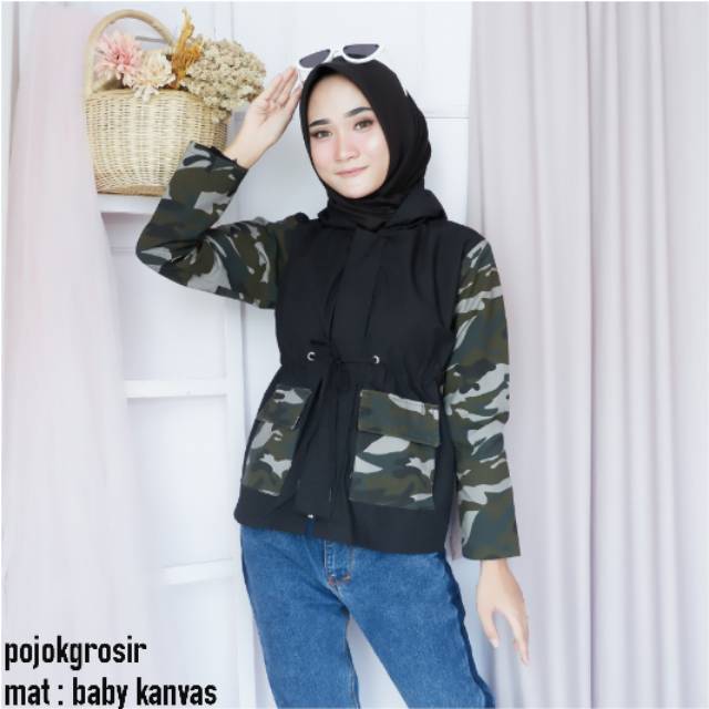 Jaket Parka Loreng / Jaket Parka / Jaket Wanita / Jaket Army