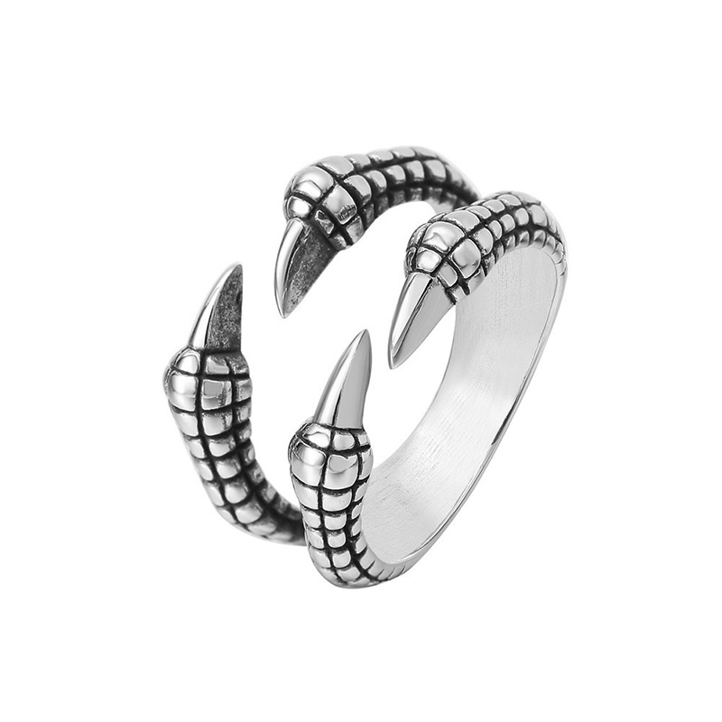 Cincin Model Hollow Motif Naga Bahan Alloy Gaya Retro