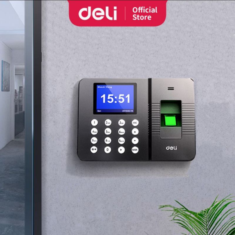 deli mesin absensi sidik jari bahasa Indonesia sampai 1000 sidik jari finger print mesin absensi fingerprint