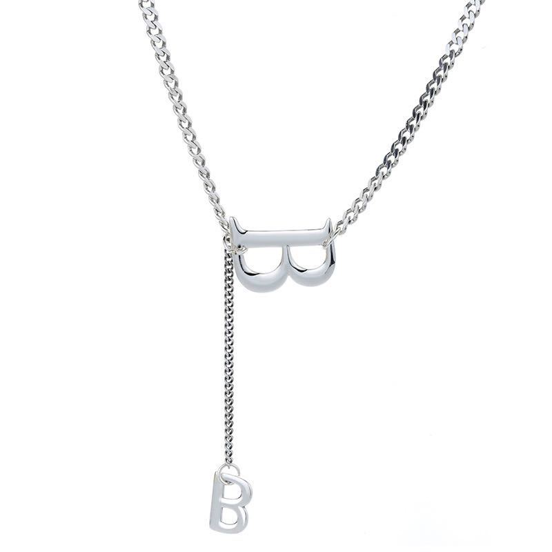 Kalung Rantai Dengan Liontin Huruf B Mewah Gaya hip hop Untuk Wanita
