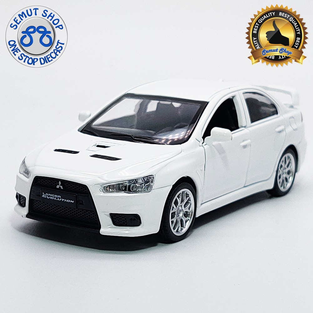 Apolo MSZ Mitsubishi Lancer Evolution Metalic White miniatur mobil mitsubishi lancer evolution 1:41