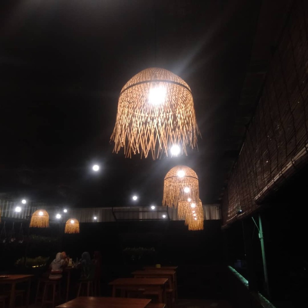 Kap Lampu Gantung Bambu Rumbai Diameter 45