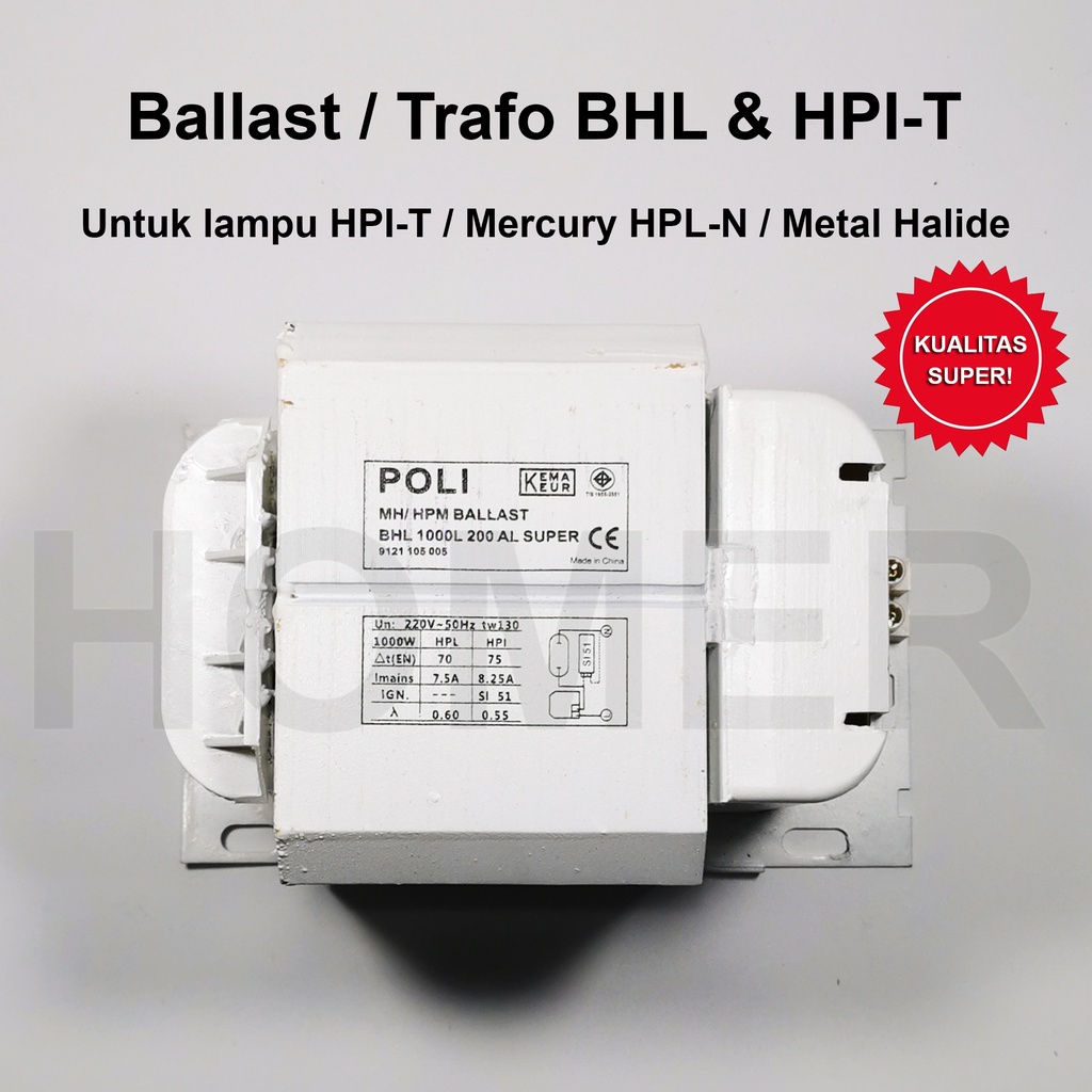 Ballast Trafo Travo BHL 1000L 1000W 1000 W 1000watt 1000 watt 1000 L kualitas super untuk lampu HPL-N 1000W atau Lampu HPI-T 1000W HPIT 1000w