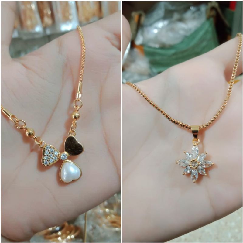 Fourfashion Kalung Xuping Dewasa Motif Permata Fashion Lapis Emas HH120