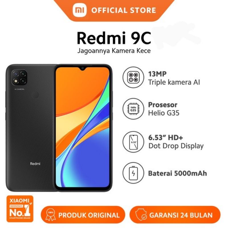 redmi 9c ram 3/32 & 4/64 Garansi resmi New-grey