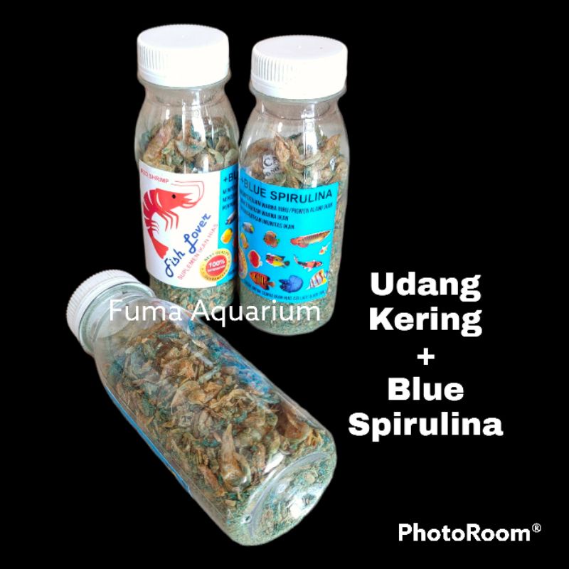 Fish Lover Red Shrimp+Blue Spirulina Kemasan 20gr Udang kering Super Pakan Ikan Makanan Ikan Hias